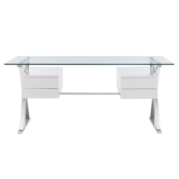 Sector 71" Glass Top Glass Office Desk