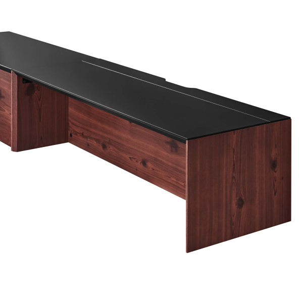 Kinetic 49" Wall-Mount Office Desk With Cabinet and Shelf