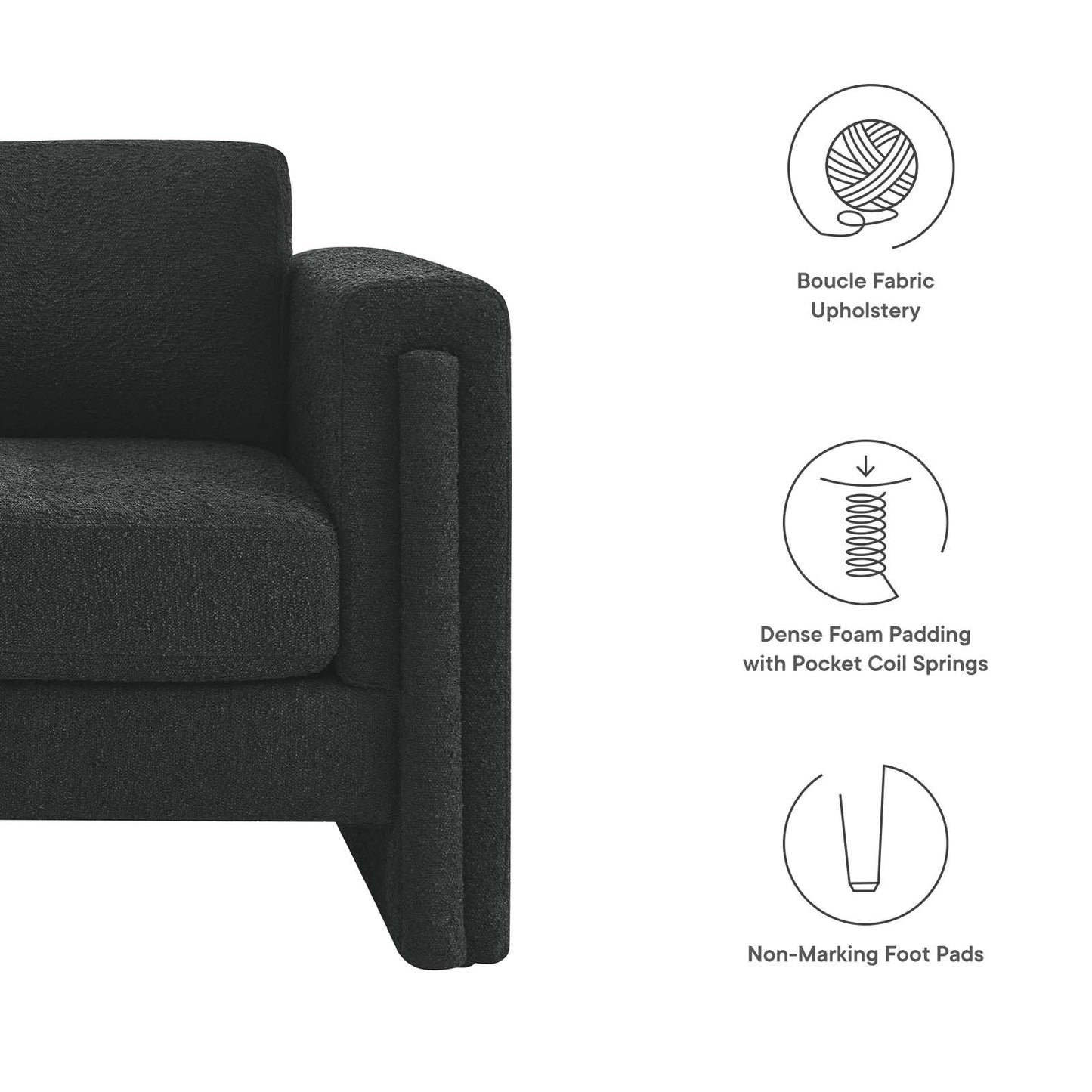 Visible Boucle Fabric Armchair By Modway