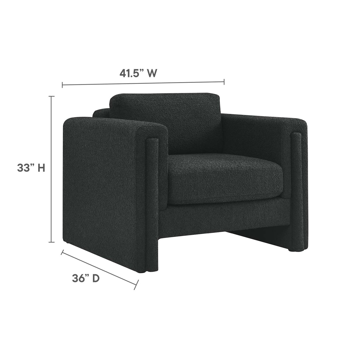 Visible Boucle Fabric Armchair By Modway