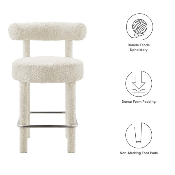 Toulouse Boucle Fabric Counter Stool By Modway