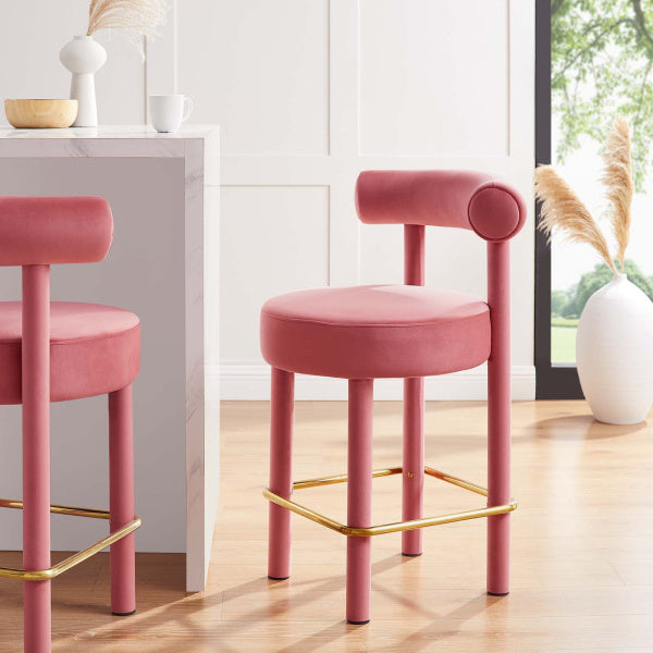 Toulouse Performance Velvet Counter Stool By Modway
