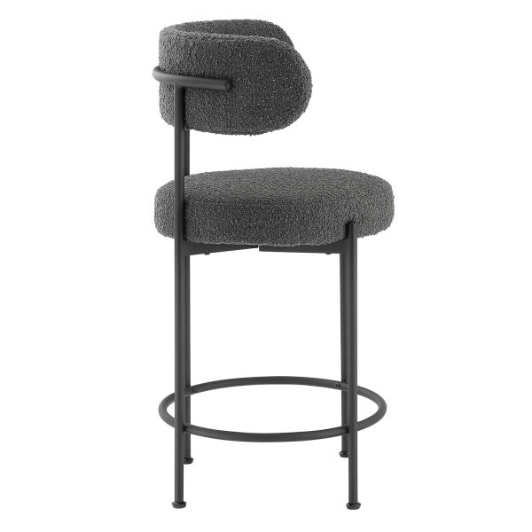 Albie Boucle Fabric Counter Stools - Set of 2 By Modway