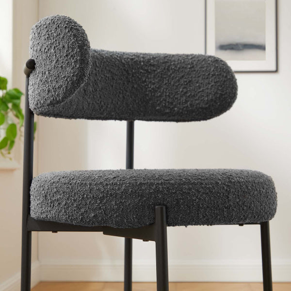 Albie Boucle Fabric Counter Stools - Set of 2 By Modway