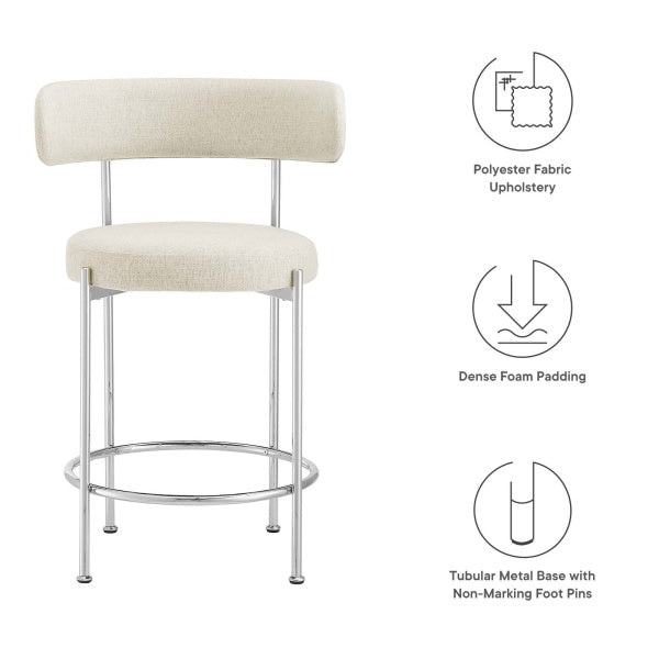 Albie Fabric Counter Stools - Set of 2 By Modway