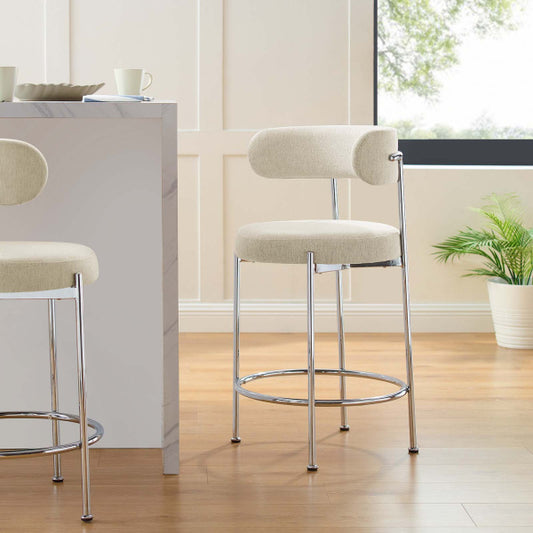 Albie Fabric Counter Stools - Set of 2 By Modway