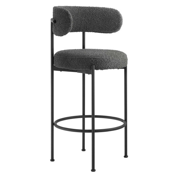 Albie Boucle Fabric Bar Stools - Set of 2 By Modway