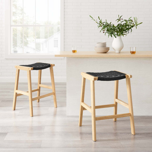 Saorise Wood Counter Stool - Set of 2 By Modway