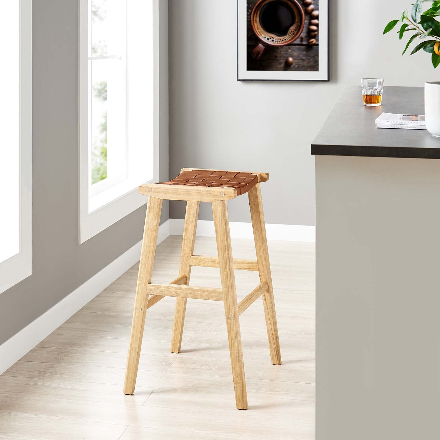 Saorise Wood Bar Stool - Set of 2 By Modway