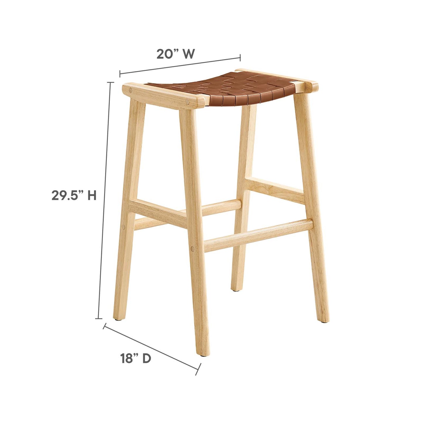 Saorise Wood Bar Stool - Set of 2 By Modway