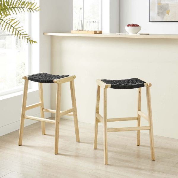 Saorise Wood Bar Stool - Set of 2 By Modway