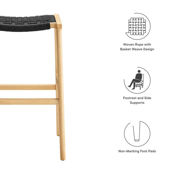 Saorise Wood Bar Stool - Set of 2 By Modway