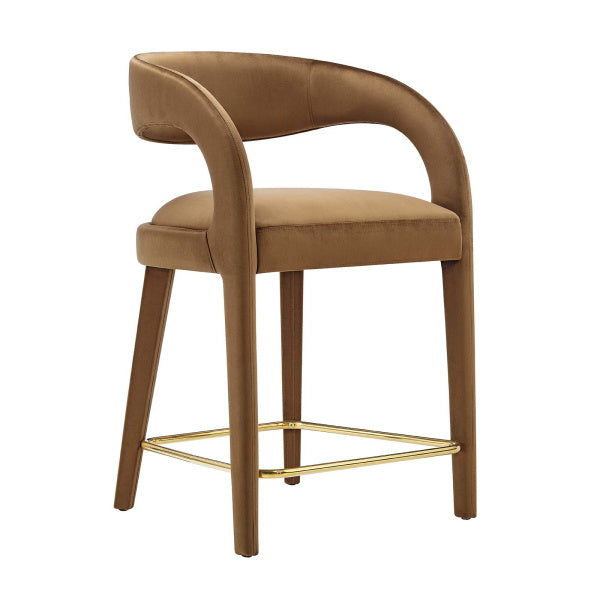 Pinnacle Performance Velvet Counter Stool Set of Two By Modway