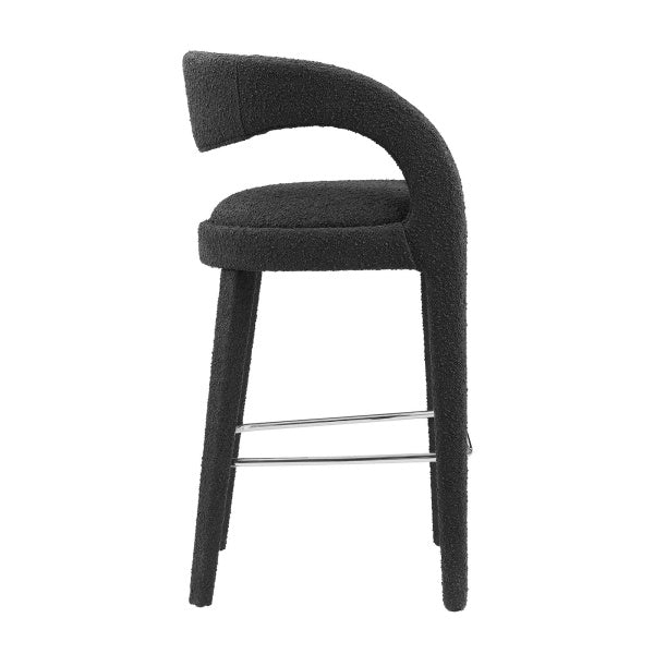 Pinnacle Boucle Upholstered Bar Stool Set of Two By Modway