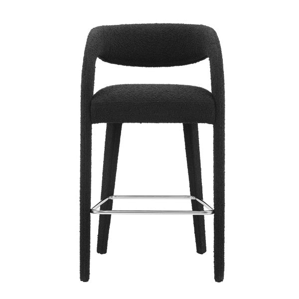 Pinnacle Boucle Upholstered Bar Stool Set of Two By Modway