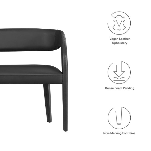 Pinnacle Vegan Leather Accent Bench By Modway