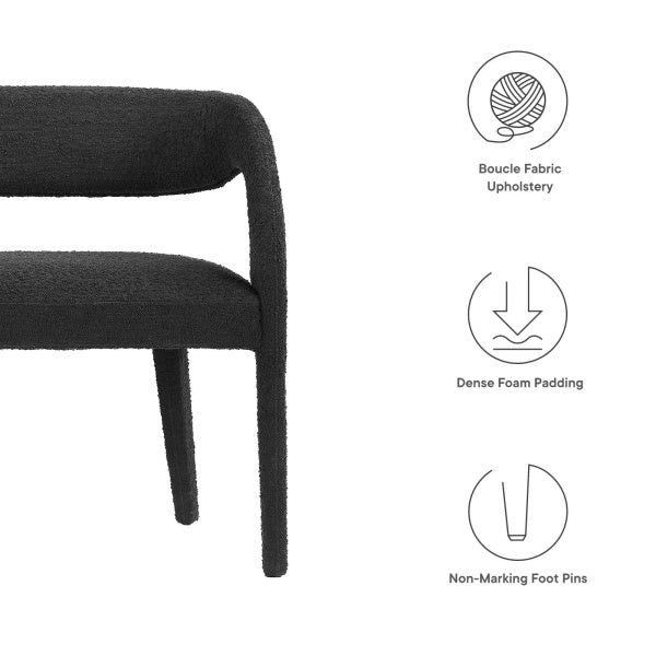 Pinnacle Boucle Fabric Accent Bench By Modway