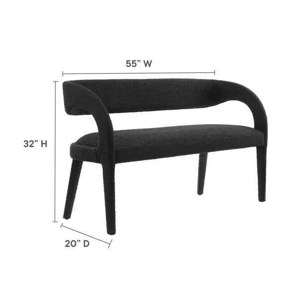Pinnacle Boucle Fabric Accent Bench By Modway