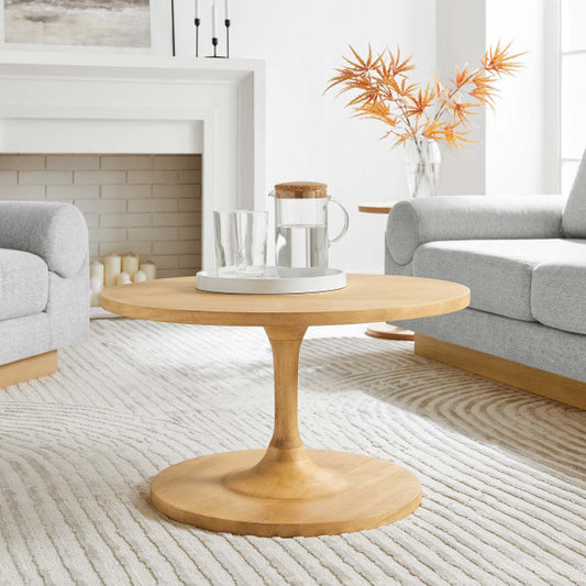 Lina Round Mango Wood Coffee Table By Modway