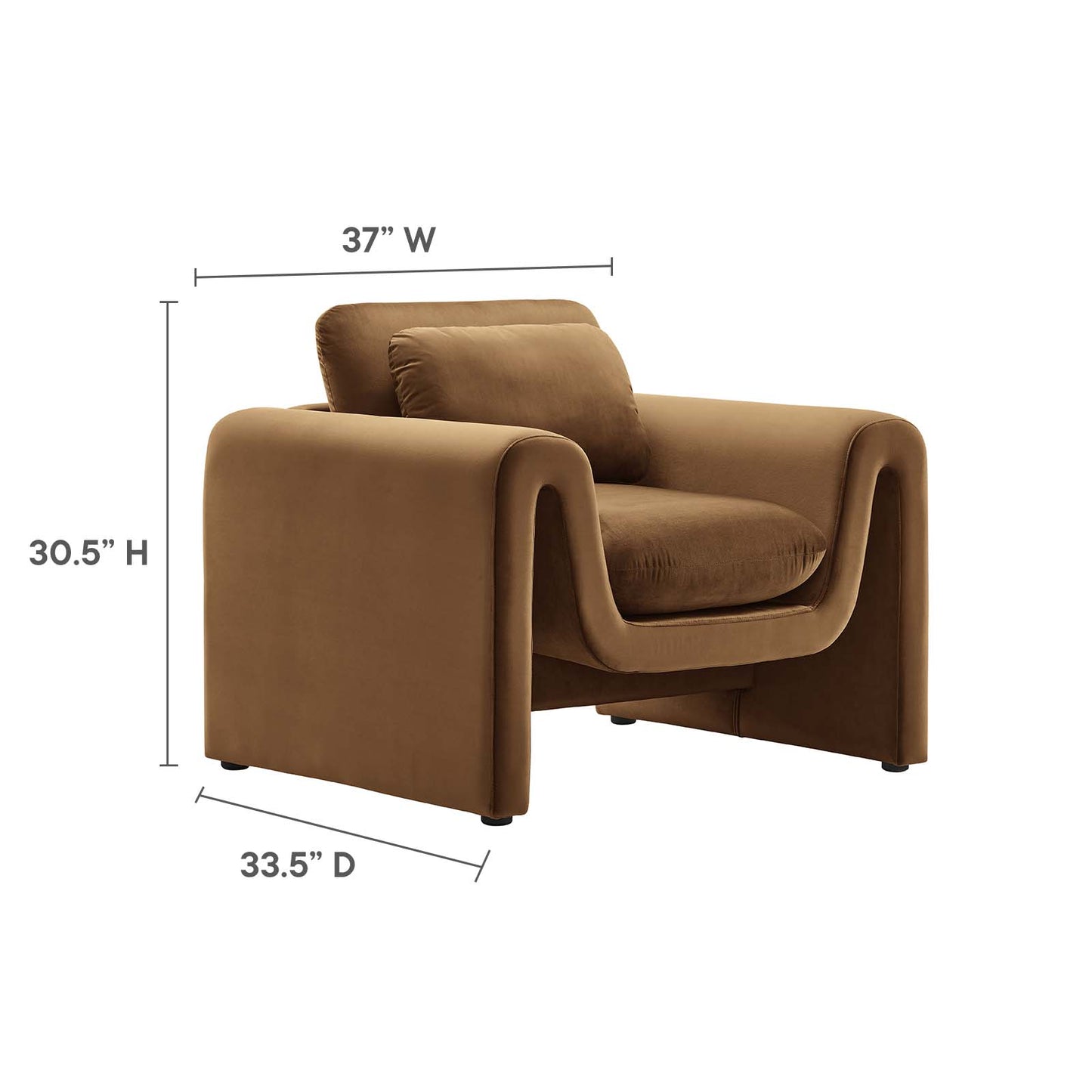 Waverly Performance Velvet Armchair By Modway