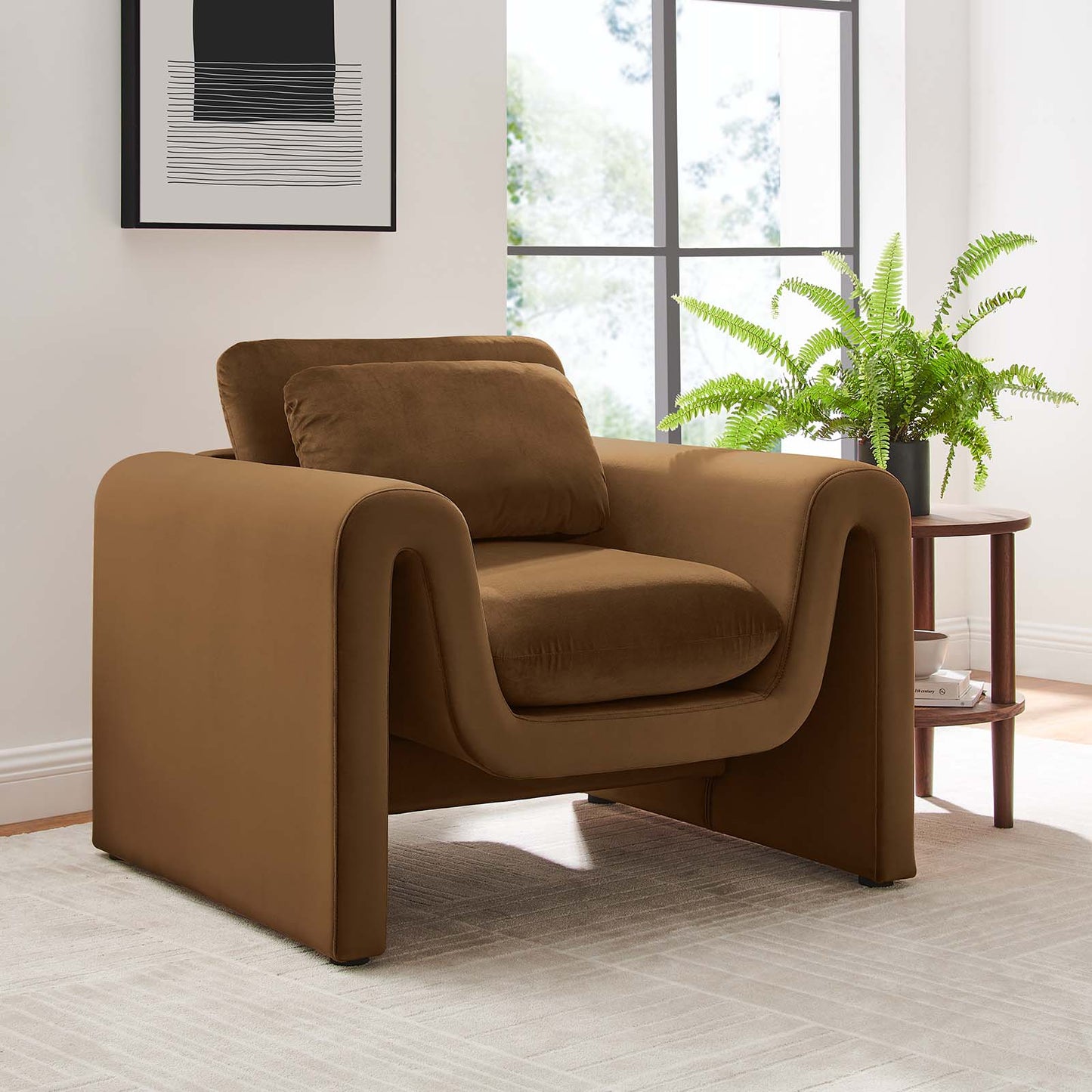 Waverly Performance Velvet Armchair By Modway