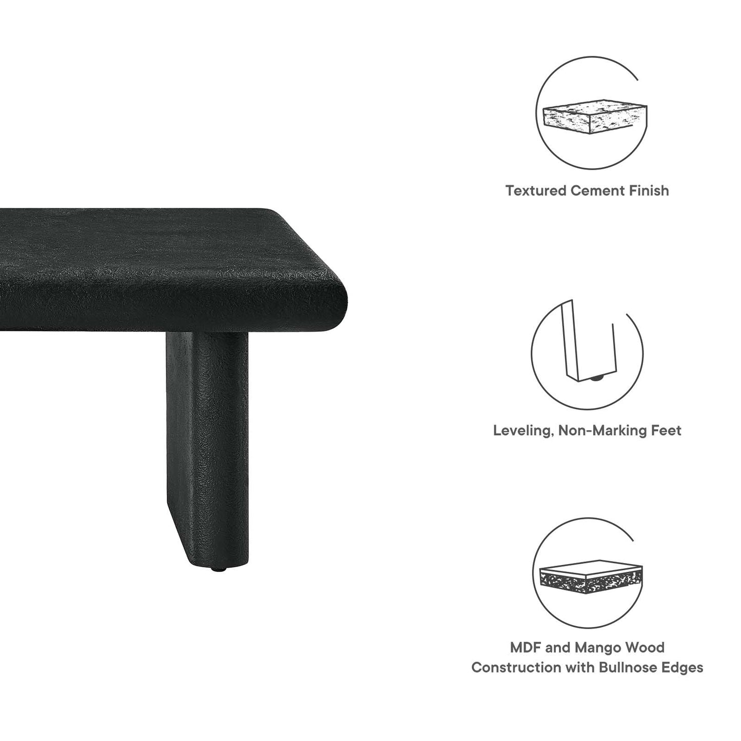 Relic Concrete Textured Coffee Table By Modway