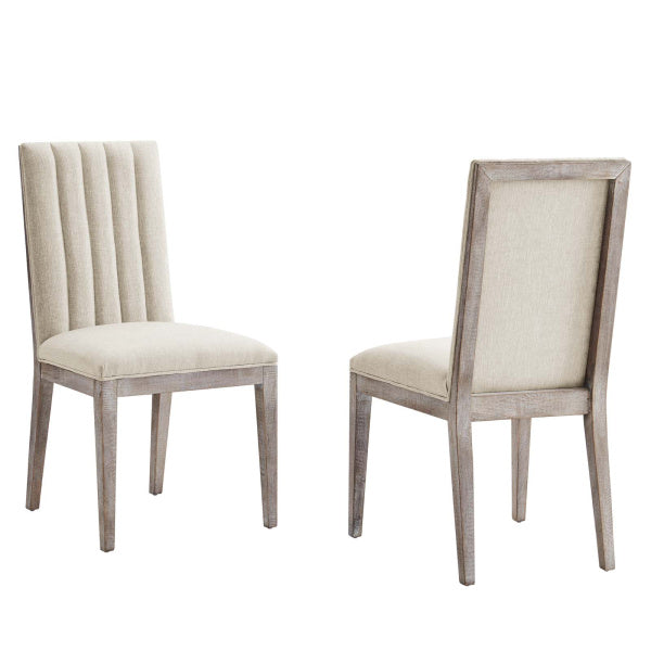 Maisonette French Vintage Tufted Fabric Dining Side Chairs Set of 2 By Modway