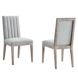 Maisonette French Vintage Tufted Fabric Dining Side Chairs Set of 2 By Modway