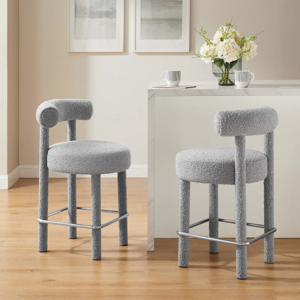 Toulouse Boucle Fabric Counter Stool - Set of 2 By Modway