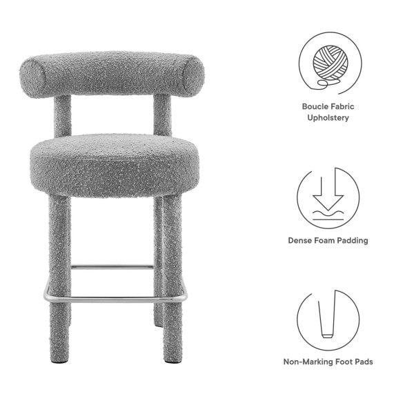 Toulouse Boucle Fabric Counter Stool - Set of 2 By Modway