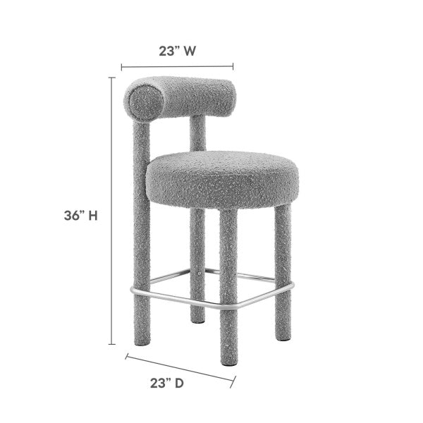 Toulouse Boucle Fabric Counter Stool - Set of 2 By Modway