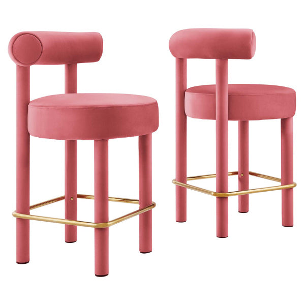 Toulouse Performance Velvet Counter Stool - Set of 2 By Modway