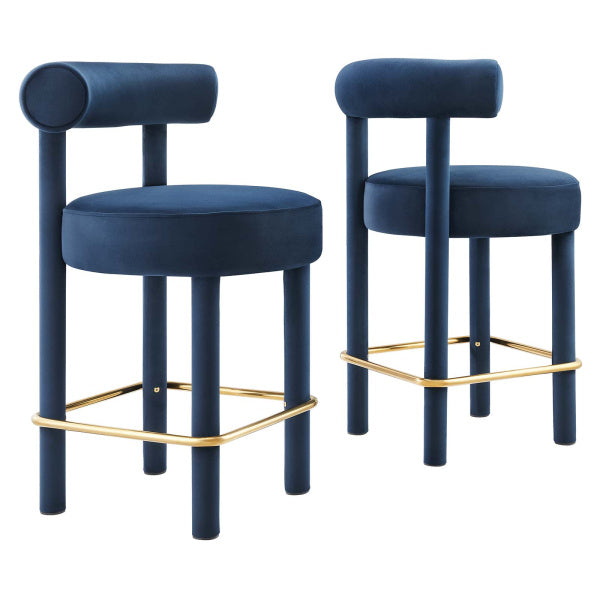 Toulouse Performance Velvet Counter Stool - Set of 2 By Modway