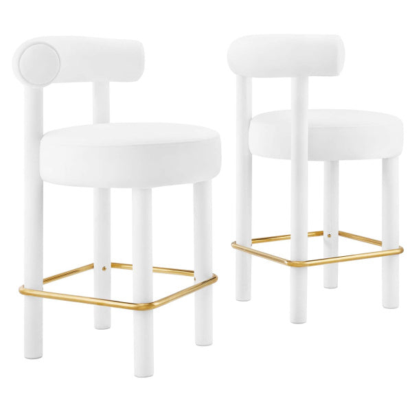 Toulouse Performance Velvet Counter Stool - Set of 2 By Modway