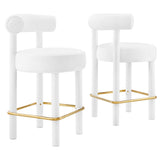 Toulouse Performance Velvet Counter Stool - Set of 2 By Modway
