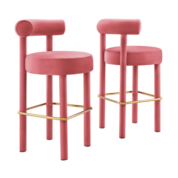 Toulouse Performance Velvet Bar Stool - Set of 2 By Modway