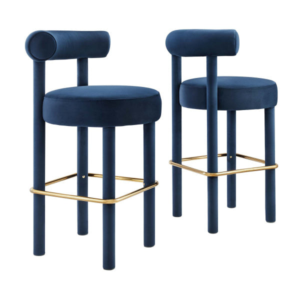 Toulouse Performance Velvet Bar Stool - Set of 2 By Modway