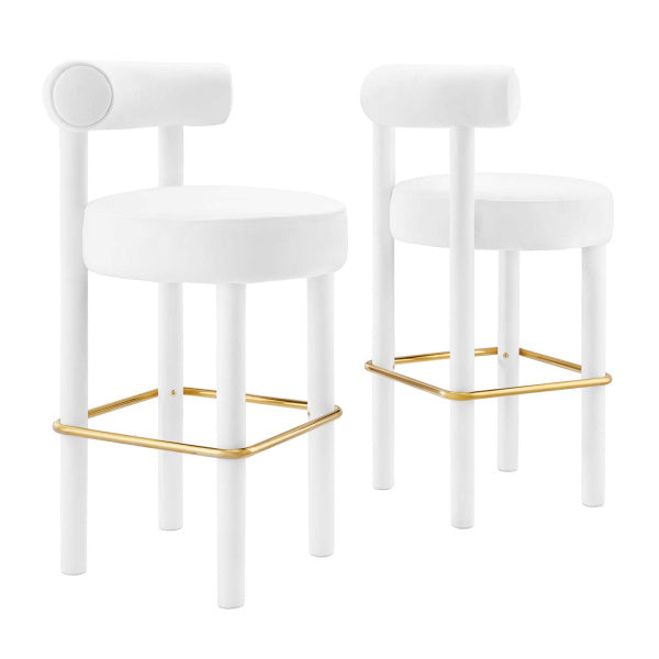 Toulouse Performance Velvet Bar Stool - Set of 2 By Modway