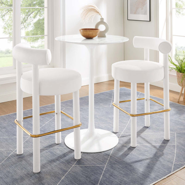 Toulouse Performance Velvet Bar Stool - Set of 2 By Modway