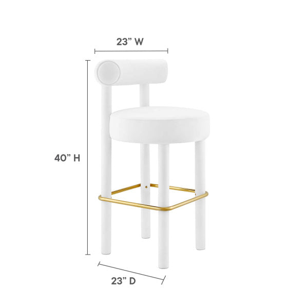 Toulouse Performance Velvet Bar Stool - Set of 2 By Modway