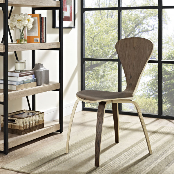 Vortex Dining Side Chair in Dark Walnut by Modway