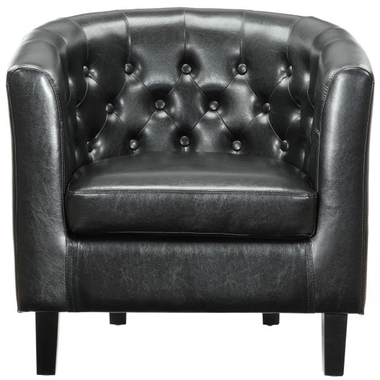 Prospect Upholstered Vinyl Armchair Black by Modway