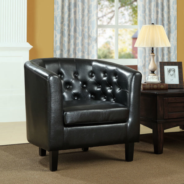 Prospect Upholstered Vinyl Armchair Black by Modway