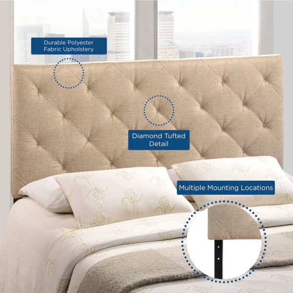 Lily Queen Upholstered Fabric Headboard By Modway