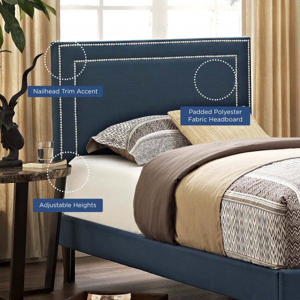Jessamine Twin Upholstered Fabric Headboard Azure | Polyester by Modway