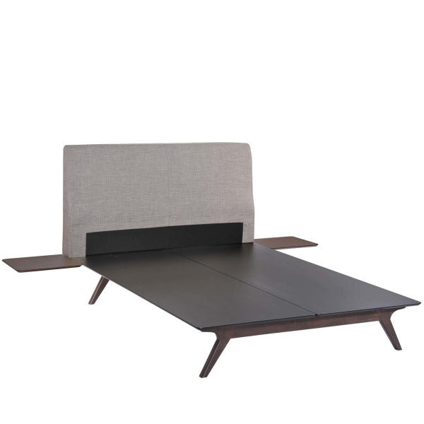 Tracy 3 Piece Full Bedroom Set in Cappuccino Gray by Modway