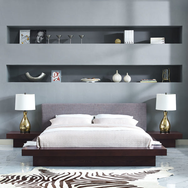 Freja 3 Piece Queen Fabric Bedroom Set | Polyester by Modway