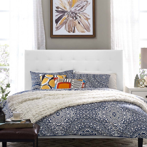 Paisley Tufted Full / Queen Upholstered Faux Leather Headboard | Fiber By Modway