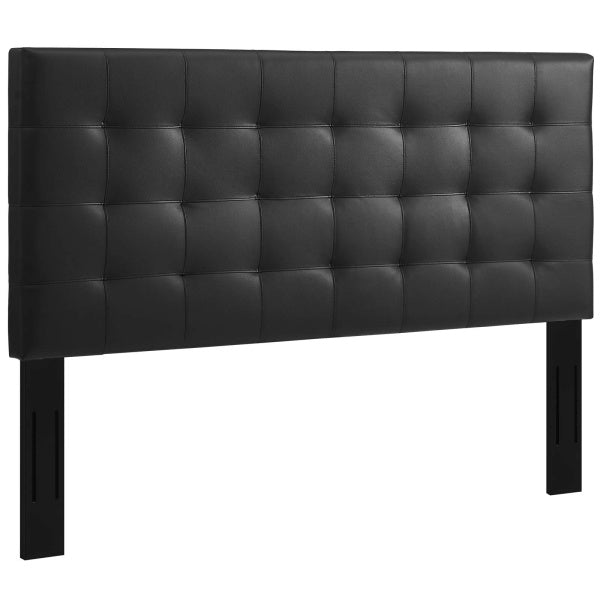 Paisley Tufted King and California King Upholstered Faux Leather Headboard | Fiber By Modway