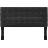 Paisley Tufted King and California King Upholstered Faux Leather Headboard | Fiber By Modway